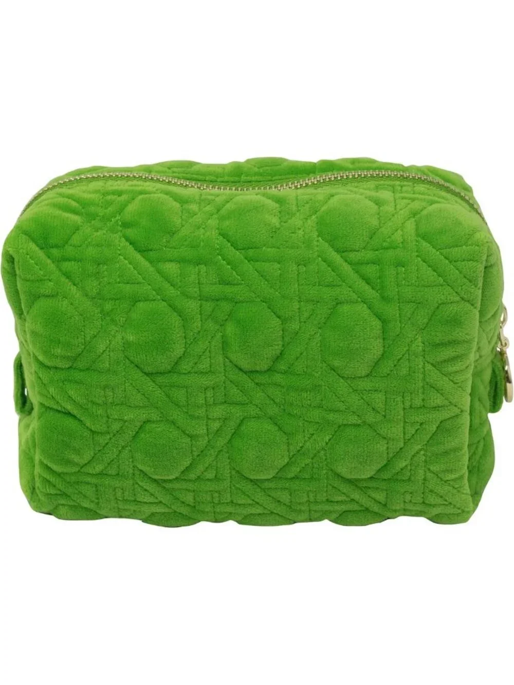 Set of 2 Gold Quilted Cosmetic Pouches - Cute Travel Toiletry Bags for Women